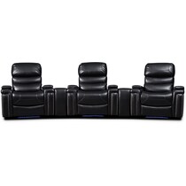 jackson black  pc power home theater sectional   