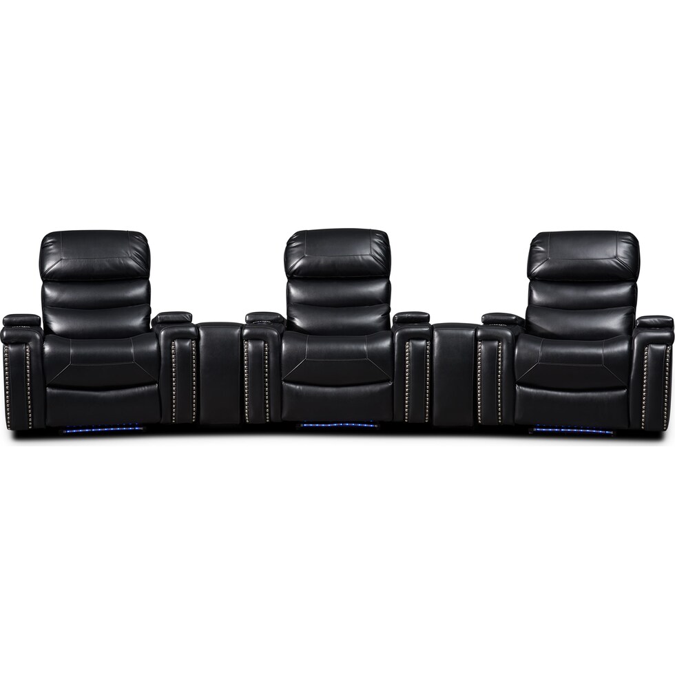 jackson black  pc power home theater sectional   