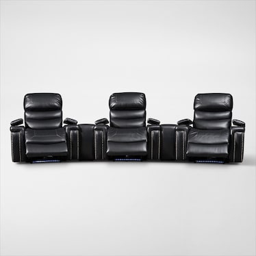 Jackson 5-Piece Manual Reclining Home Theater Sectional - Black