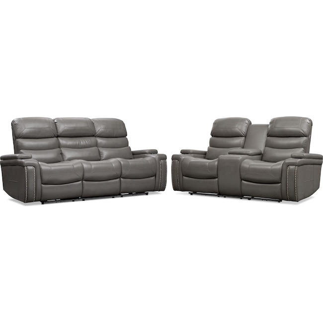Living Room Furniture - Jackson Triple-Power Reclining Sofa and Loveseat Set