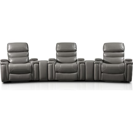Jackson 5-Piece Triple-Power Reclining Home Theater Sectional - Gray