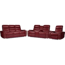 jackson red  pc manual reclining living room   