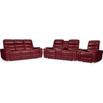 jackson red  pc power reclining living room   