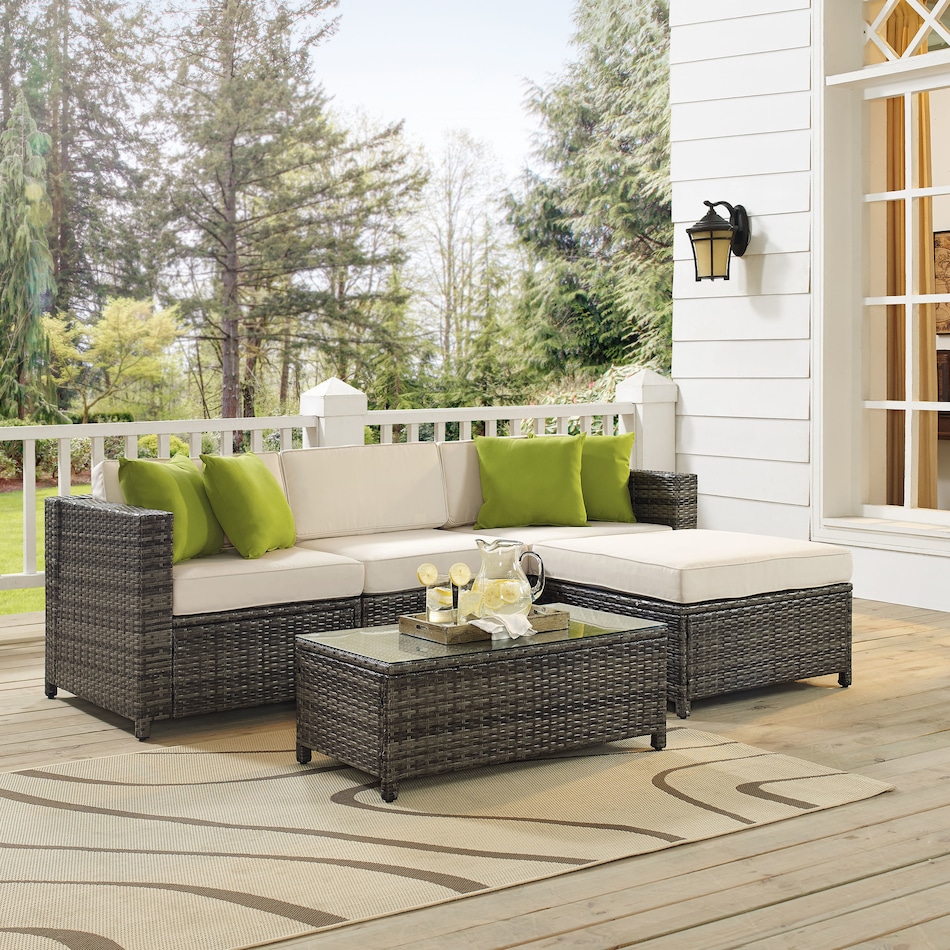 jacques gray cream outdoor sectional set   