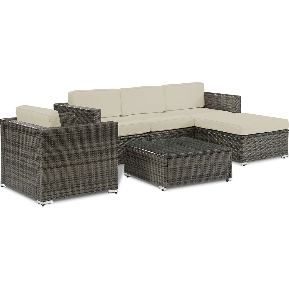 jacques gray outdoor sectional set   