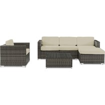 jacques gray outdoor sectional set   
