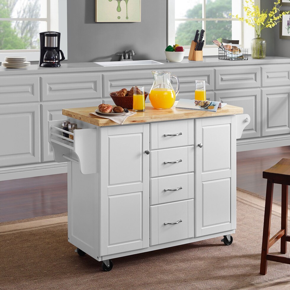 jake white kitchen cart   