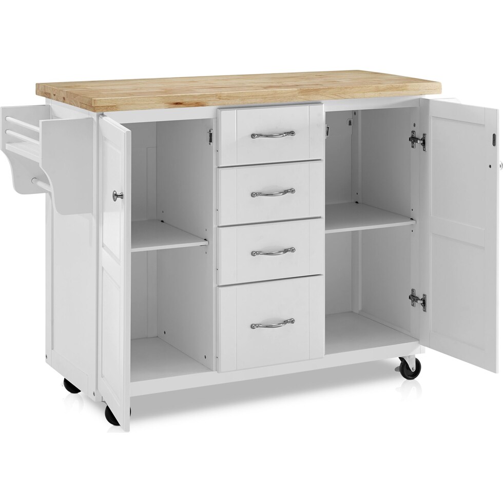 jake white kitchen cart   
