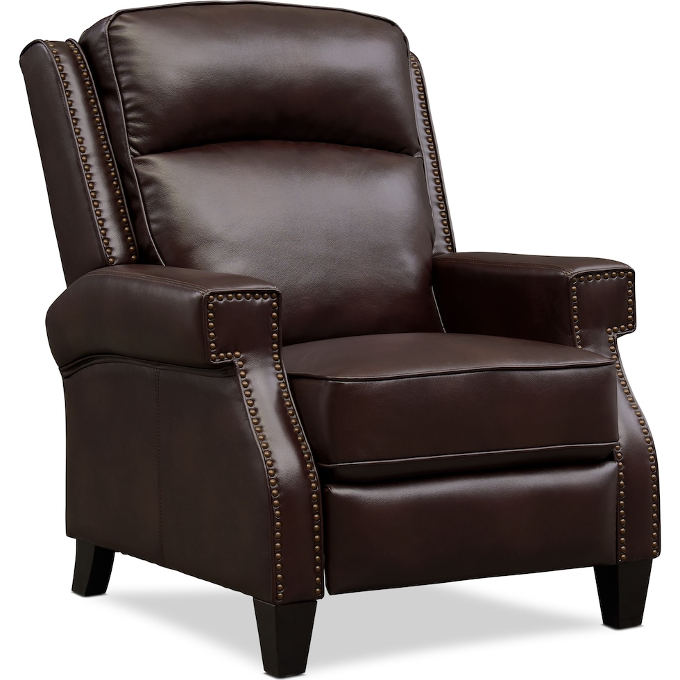 james dark brown manual recliner   