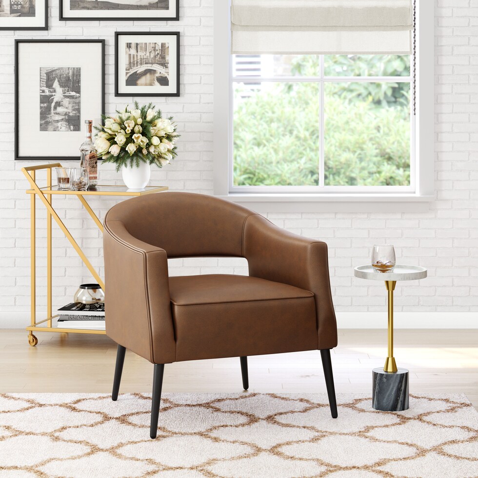 jamie light brown accent chair   