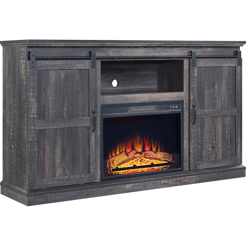 janelle dark brown fireplace tv stand   