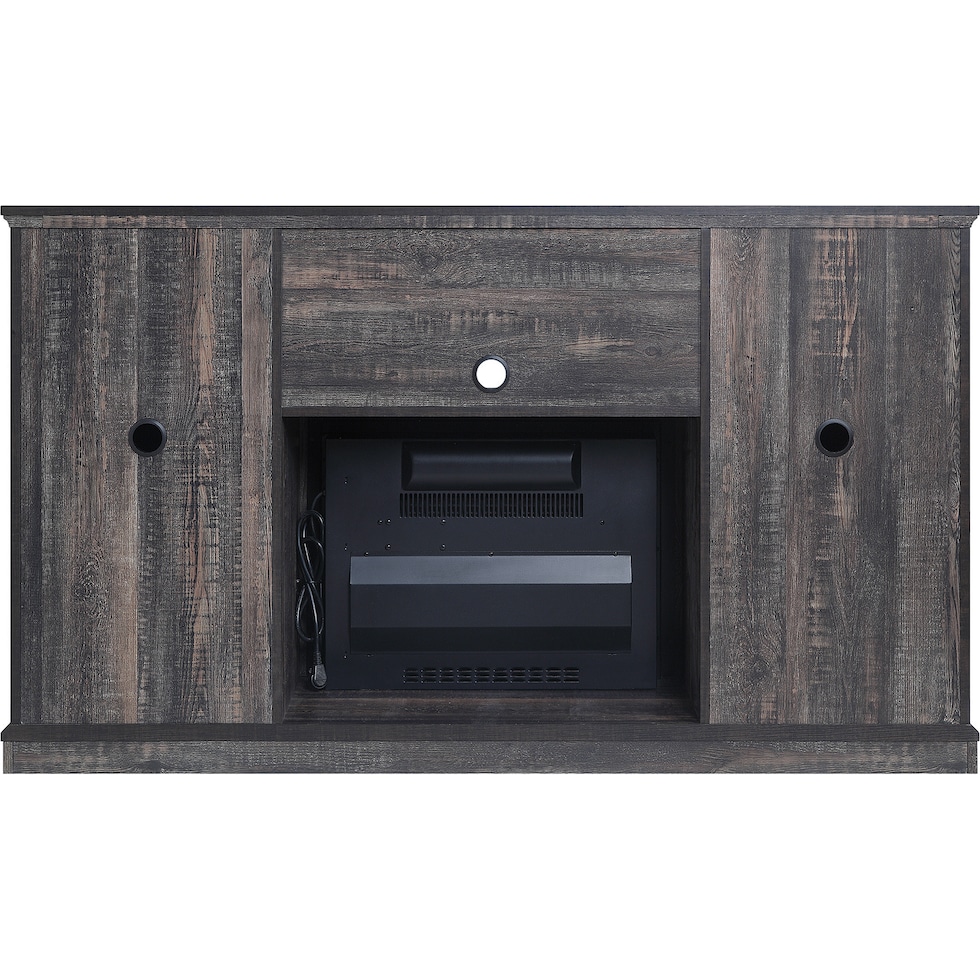 janelle dark brown fireplace tv stand   