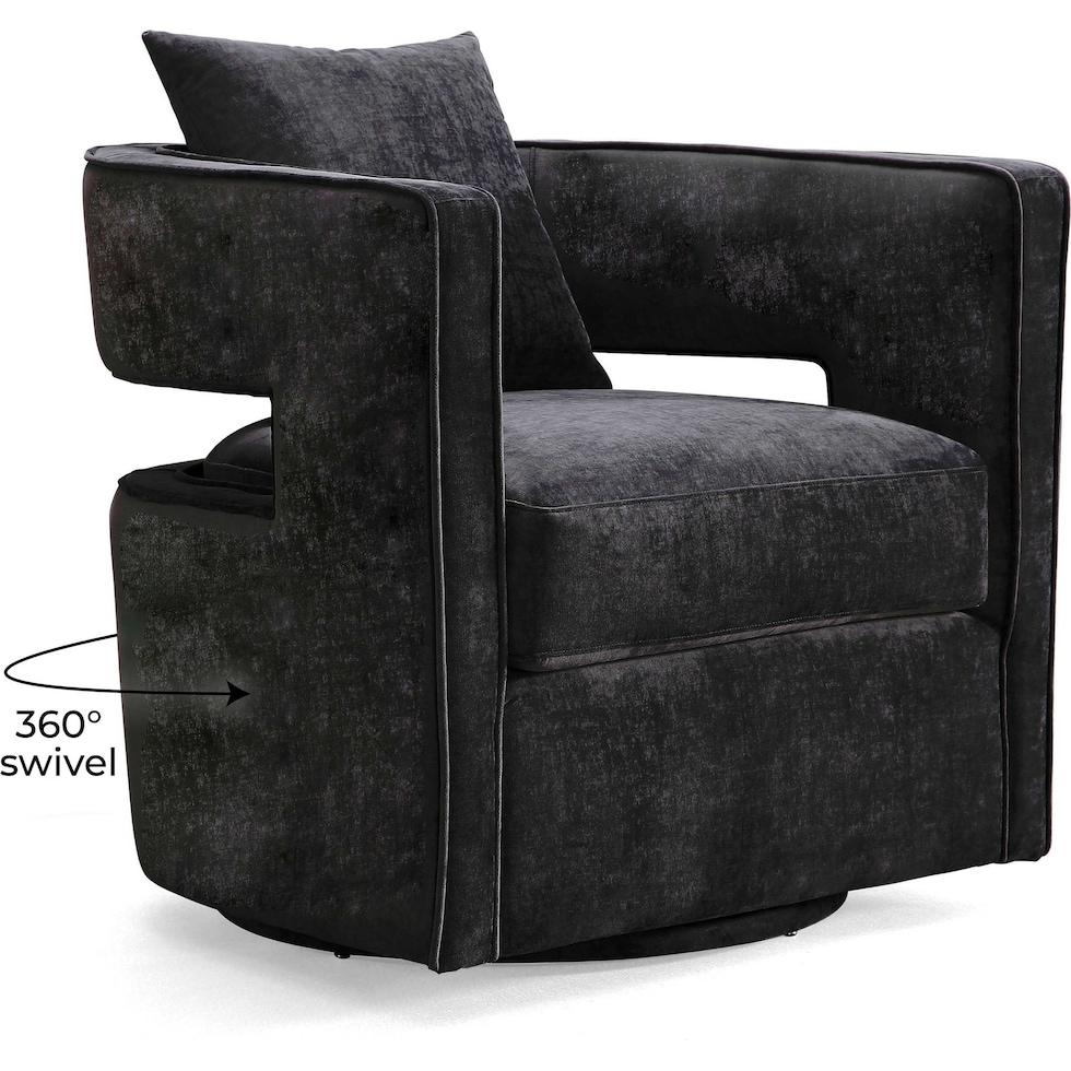 janet black accent chair   