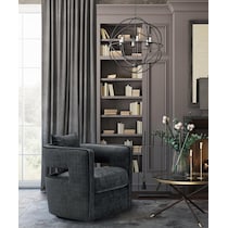 janet black accent chair   