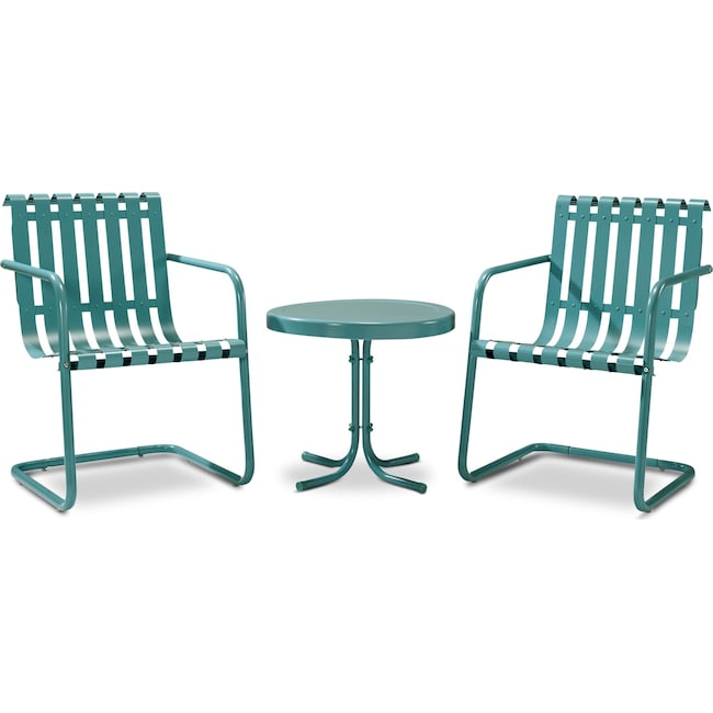 Outdoor Furniture - Janie Set of 2 Outdoor Chairs and Side Table