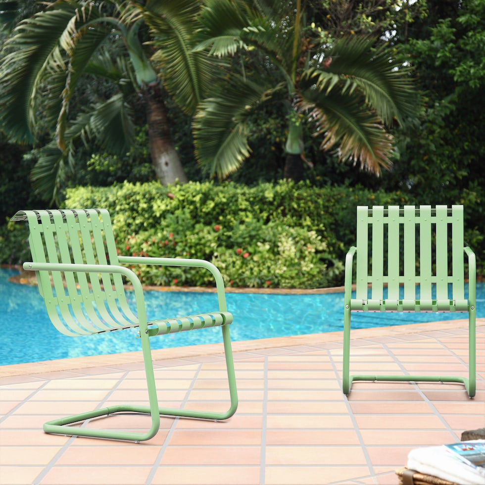 janie green outdoor chair set   