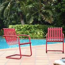 janie red outdoor chair set   