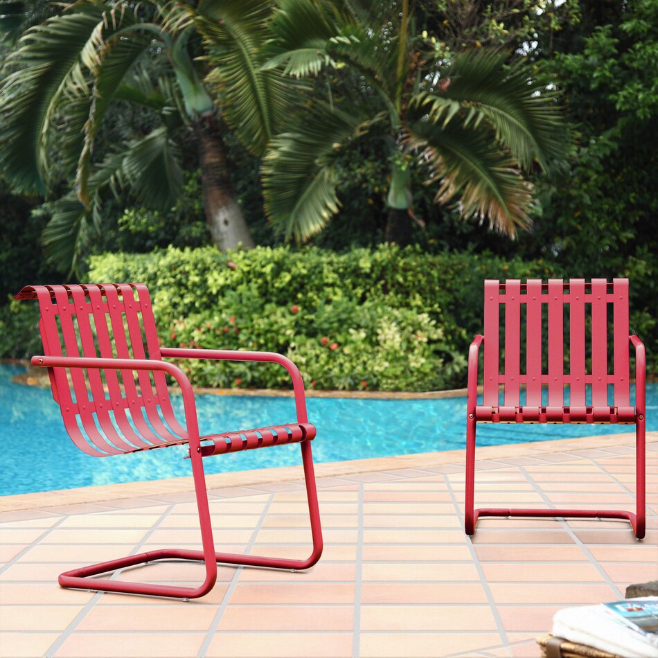 janie red outdoor chair   