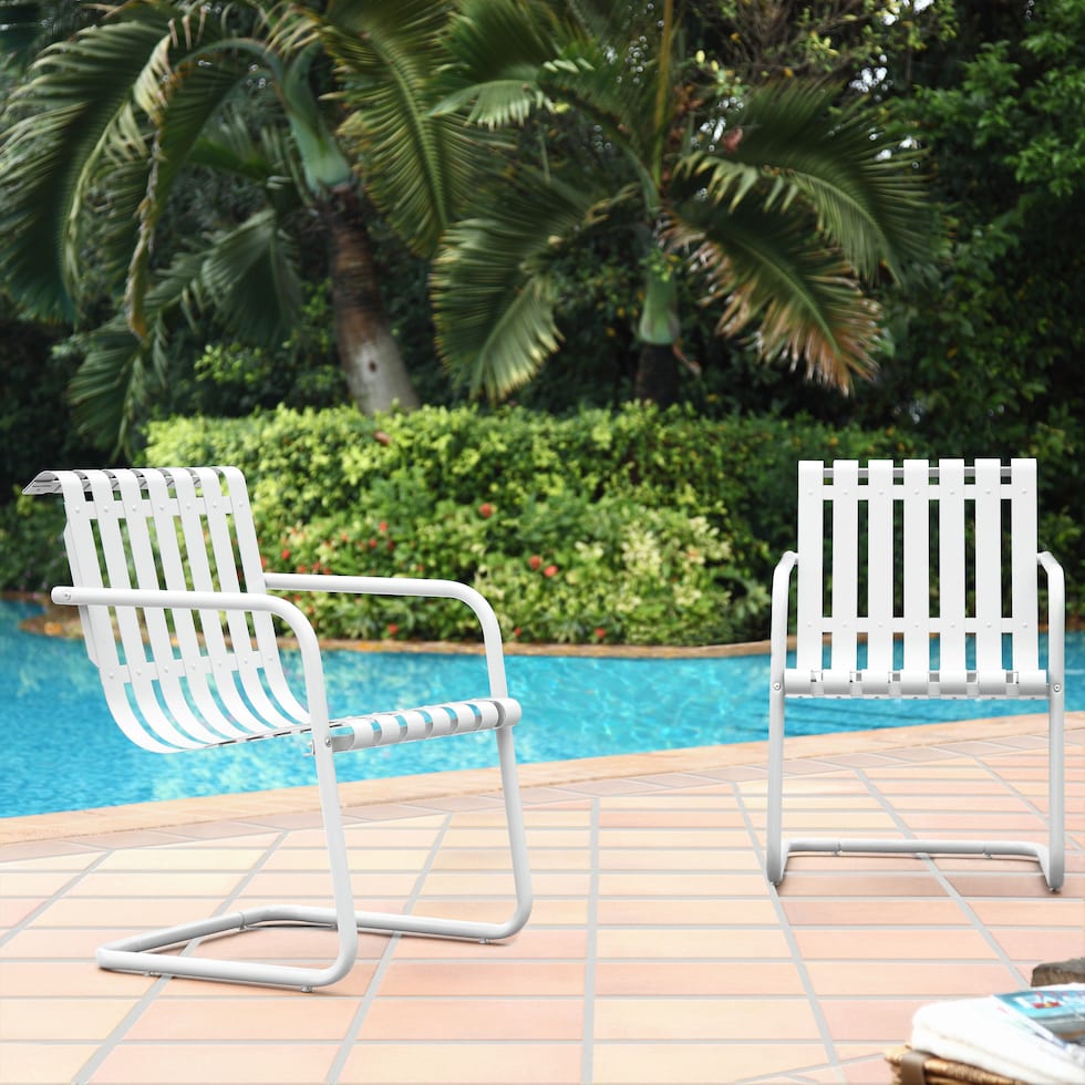 janie white outdoor chair   