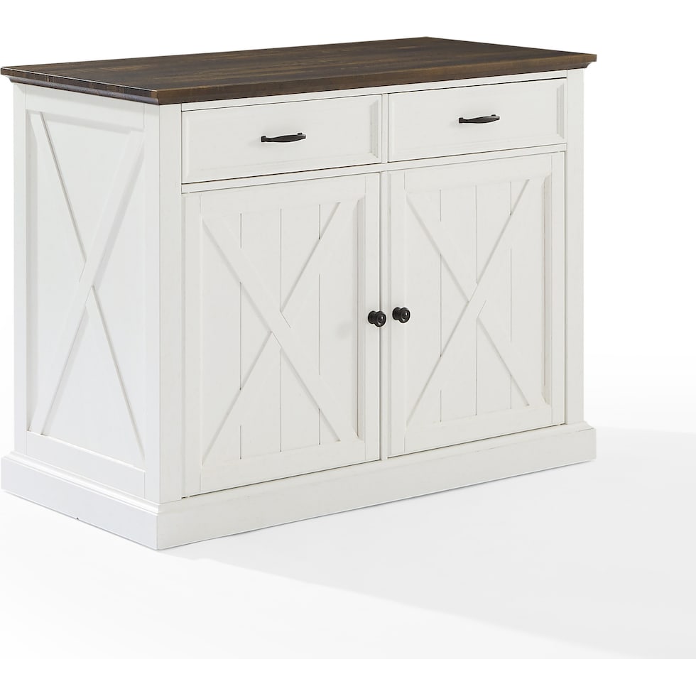 jansen distressed white brown kitchen island   