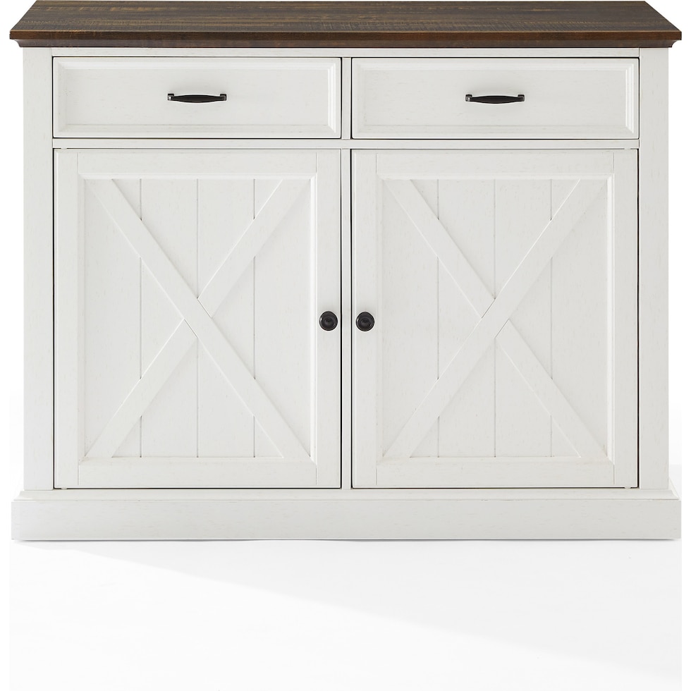 jansen distressed white brown kitchen island   