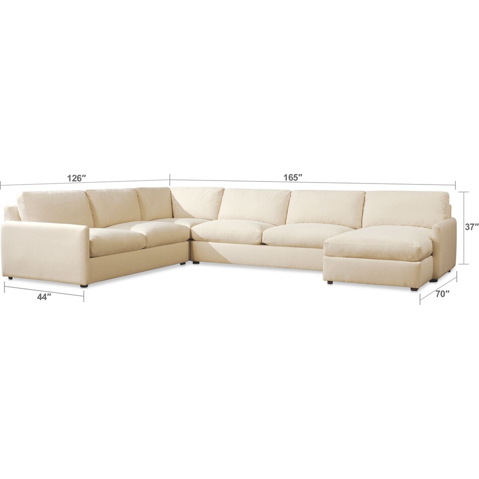 Jasper Comfort 4-piece Sectional With Left-facing Chaise - Laurent 