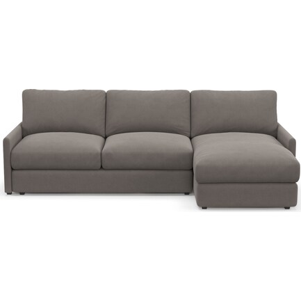 Jasper Foam Comfort Eco Performance Fabric 2Pc Sectional w/ RAF Chaise - Sublime Pewter