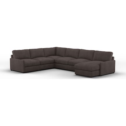 Jasper Comfort 4-Piece Sectional with Right-Facing Chaise - Laurent Charcoal