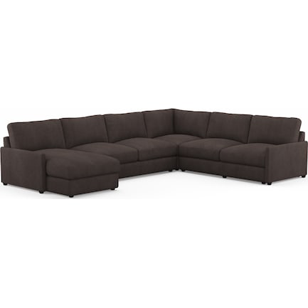 Jasper Cumulus 4-Piece Sectional with Left-Facing  Chaise - Laurent Charcoal