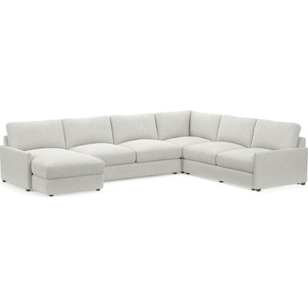 Jasper Foam Comfort 4-Piece Sectional with Left-Facing Chaise - Cosmo Dove