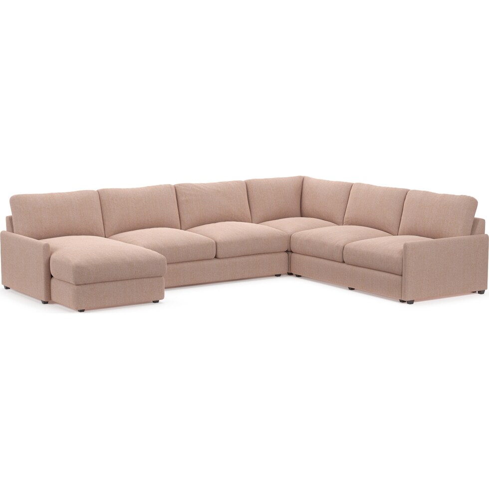 jasper pink  pc sectional   