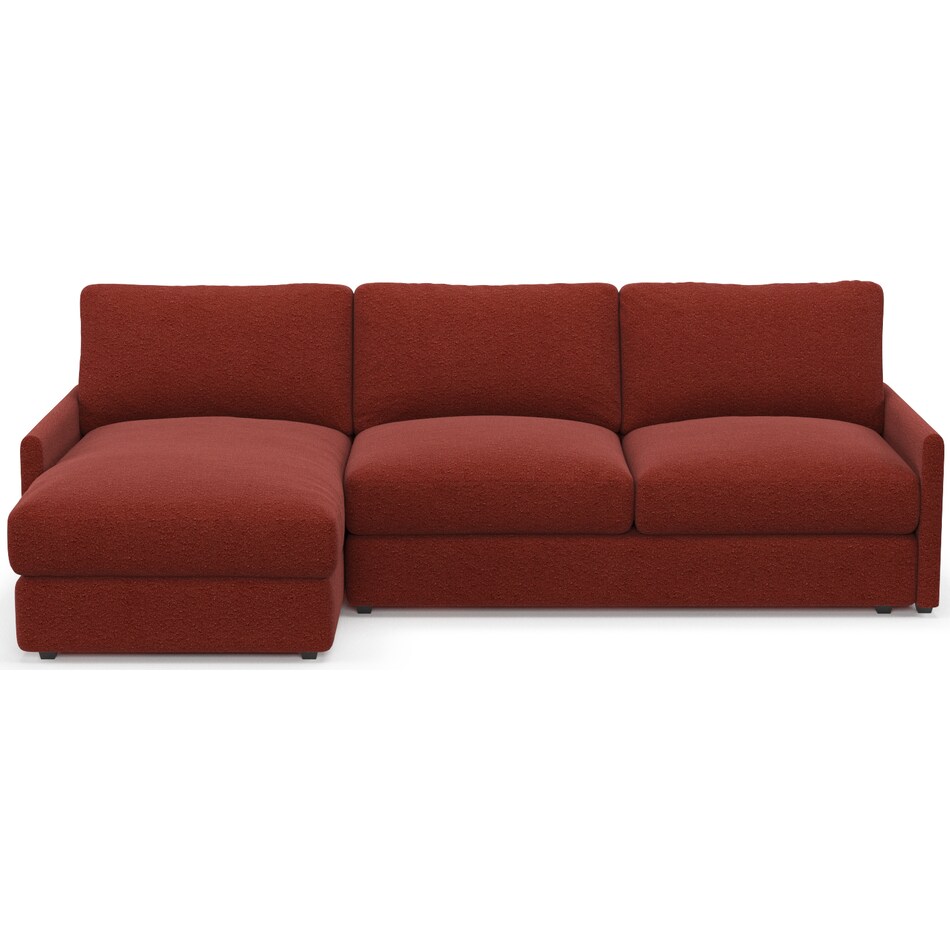 jasper red  pc sectional with left facing chaise   
