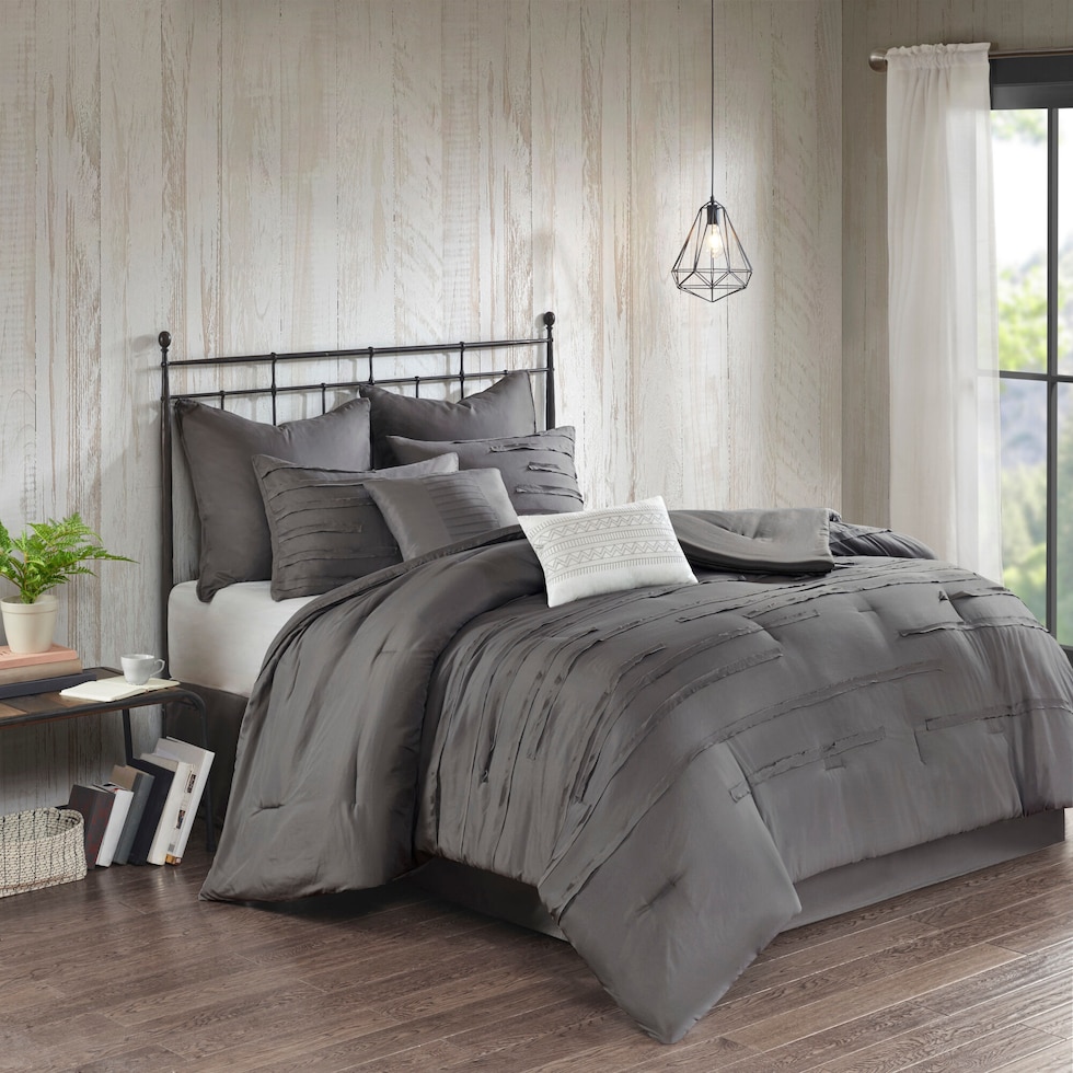 jaycee gray king bedding set   