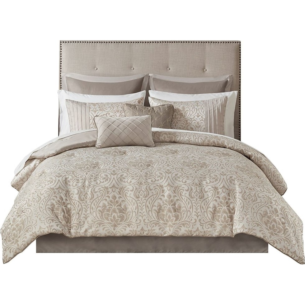 jayla light brown california king bedding set   