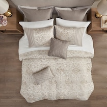 jayla light brown queen bedding set   