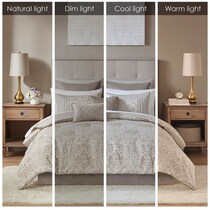 jayla light brown queen bedding set   