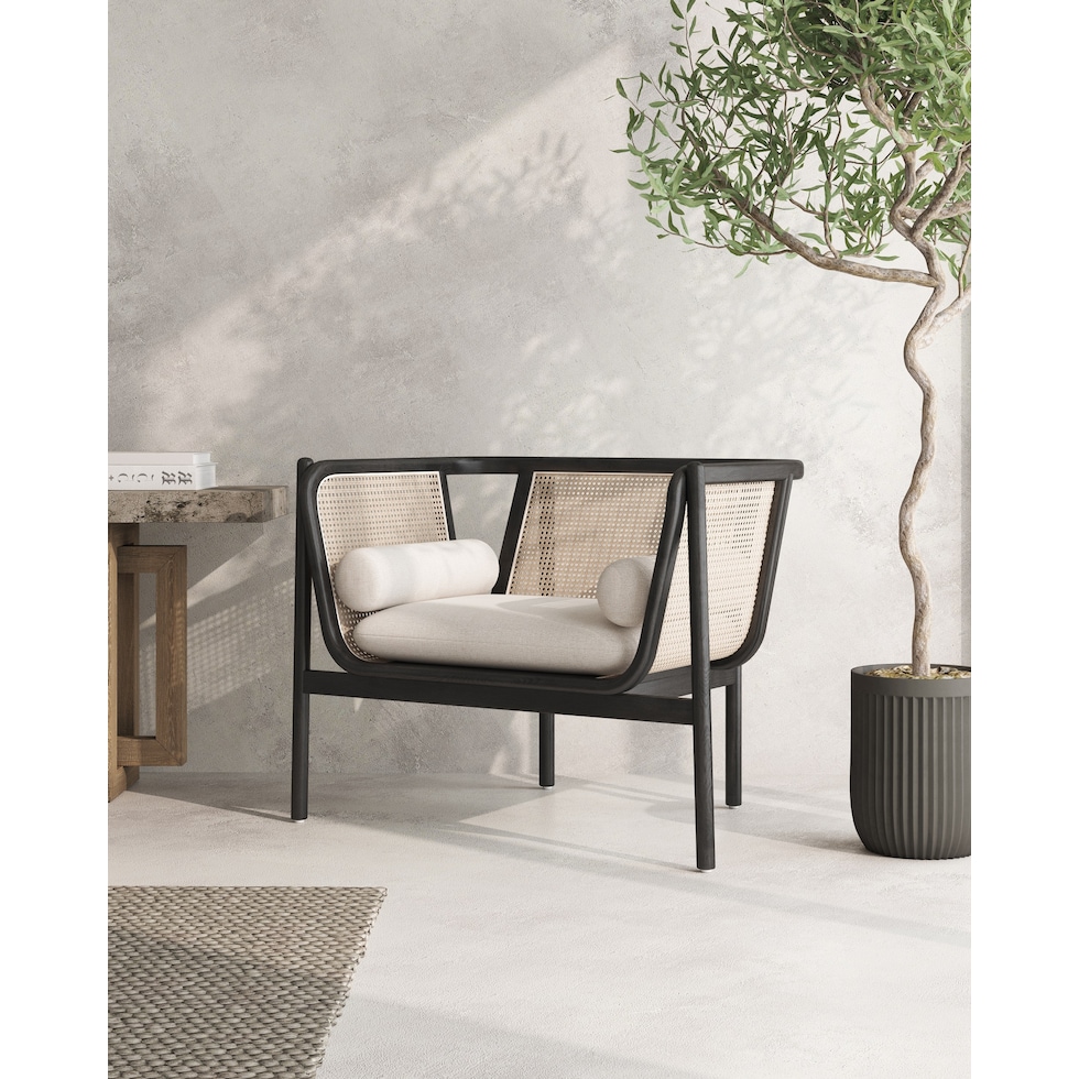 jenner black natural chair   