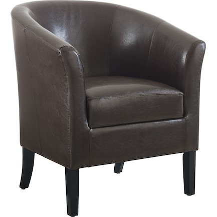 Jethro Vegan Leather Accent Chair - Brown