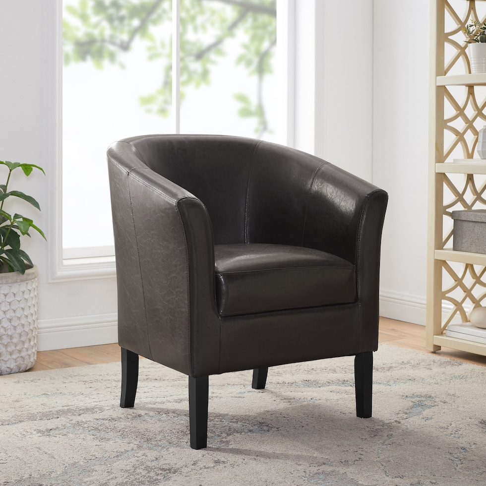 jethro dark brown accent chair   