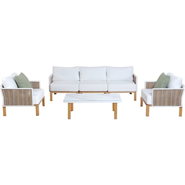 Jetty Outdoor Sofa, 2 Chairs and Coffee Table Set