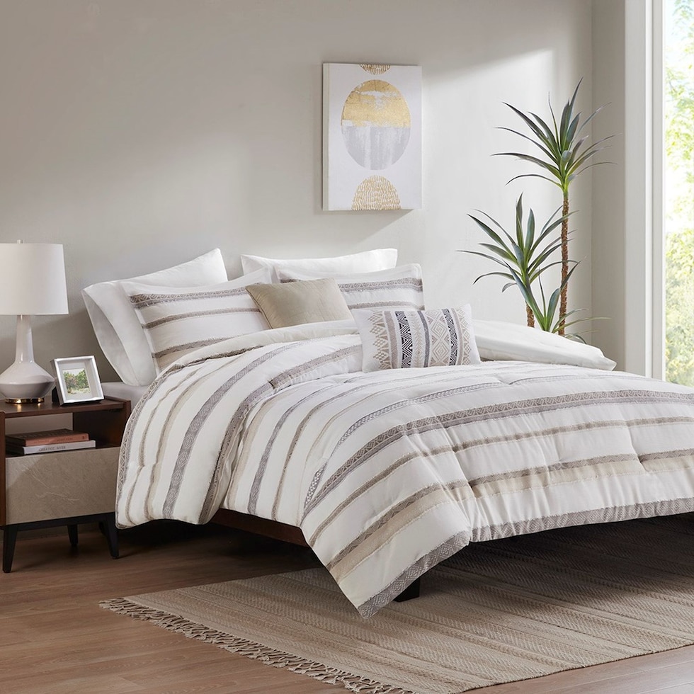 joanna neutral full queen bedding set   