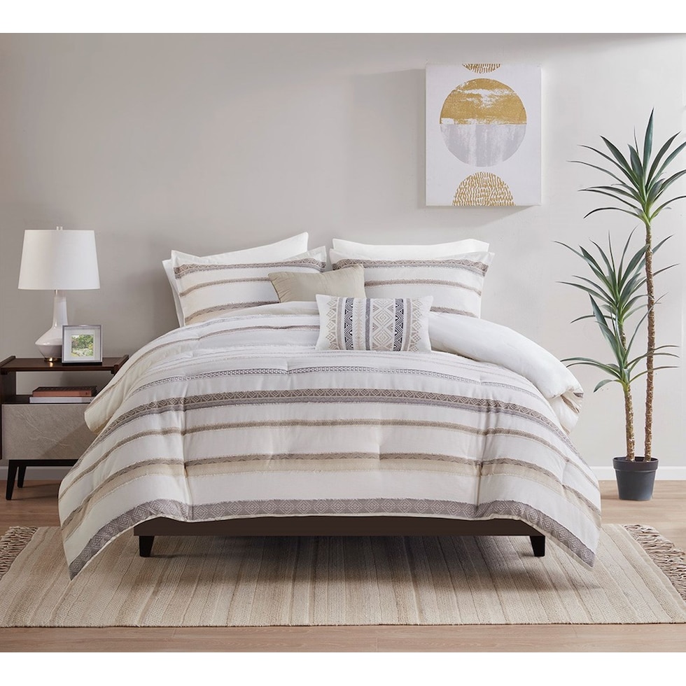 joanna neutral full queen bedding set   