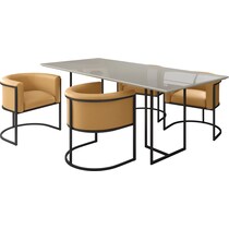 joaquin off white saddle  pc dining room   