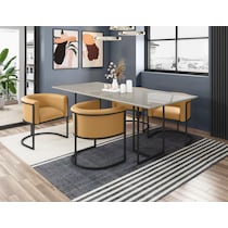 joaquin off white saddle  pc dining room   