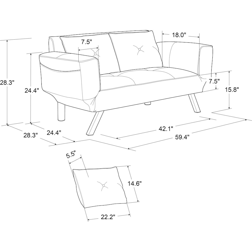 joci blue futon   
