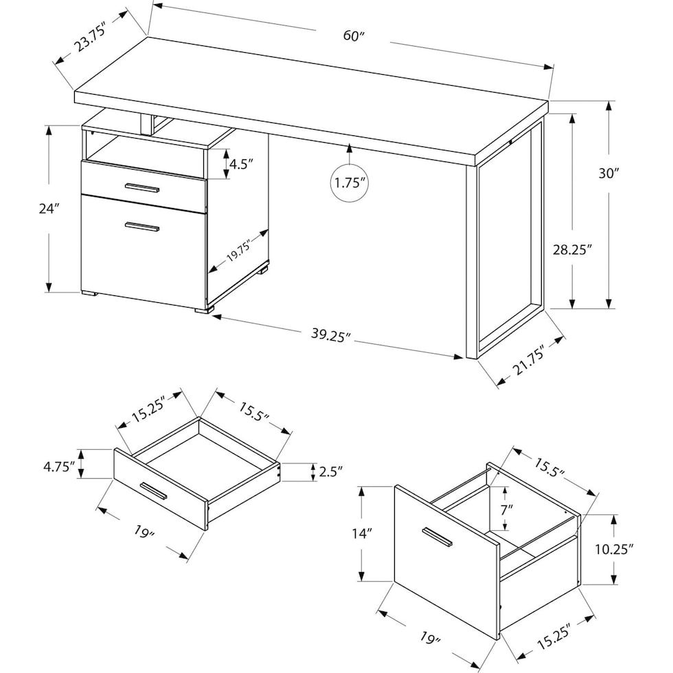 johnnie light brown desk   