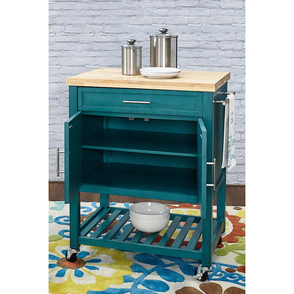 jolene blue kitchen cart   