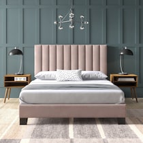 joline pink queen bed and nightstand set   