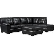 jones black  pc sectional and ottoman   