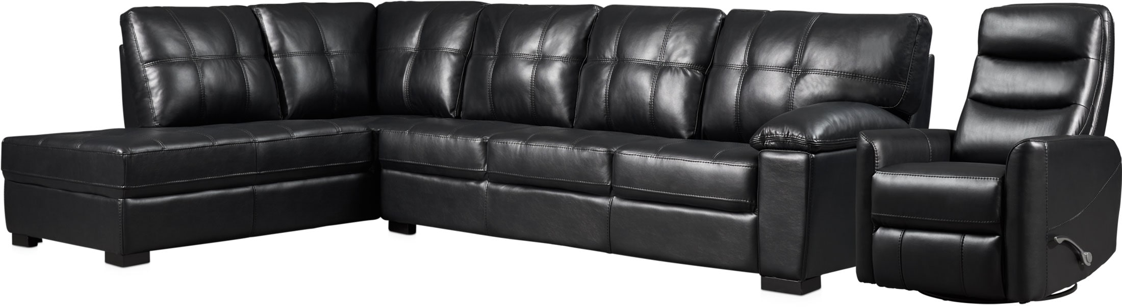 Jones 2Piece Sectional with LeftFacing Chaise and Manual Swivel